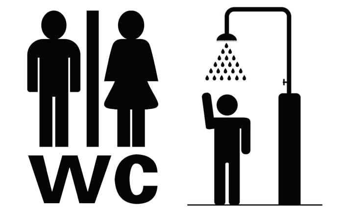 Ženklas "WC ir dušas"