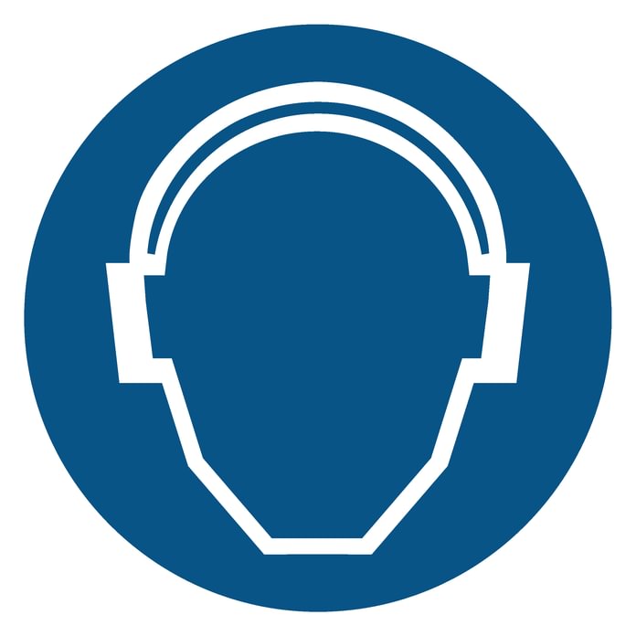 Ženklas „Būtina naudoti klausos apsaugos priemones“