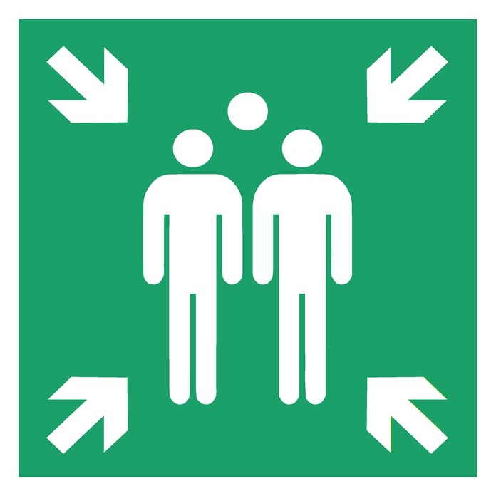 Ženklas „Evakuacijos susirinkimo vieta“