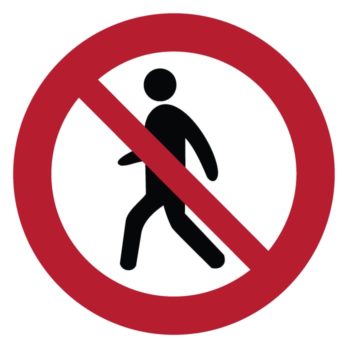 Ženklas „Pėstiesiems eiti draudžiama“