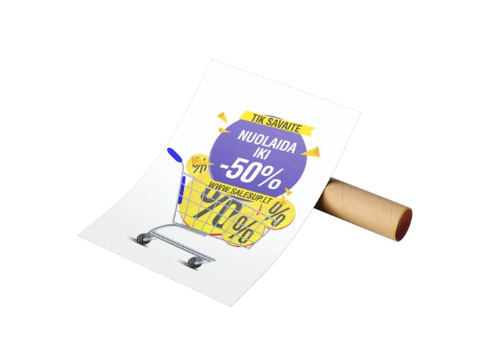 Standartiniai nedideli plakatai (A4, B4, A3, B3)