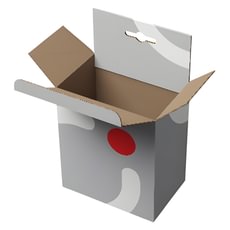 Pakabinama gofruoto kartono pakuotė