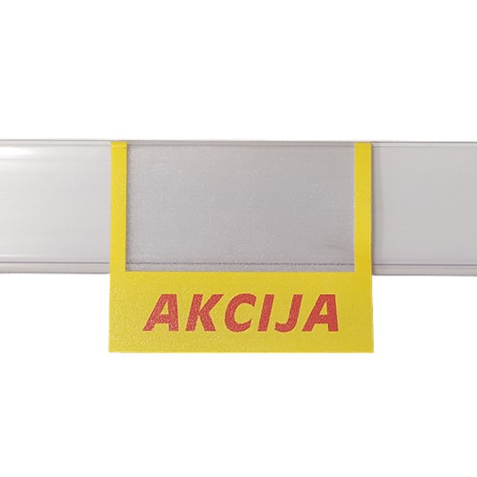 Ant kainų juostos užmaunamas reklaminis vokelis
