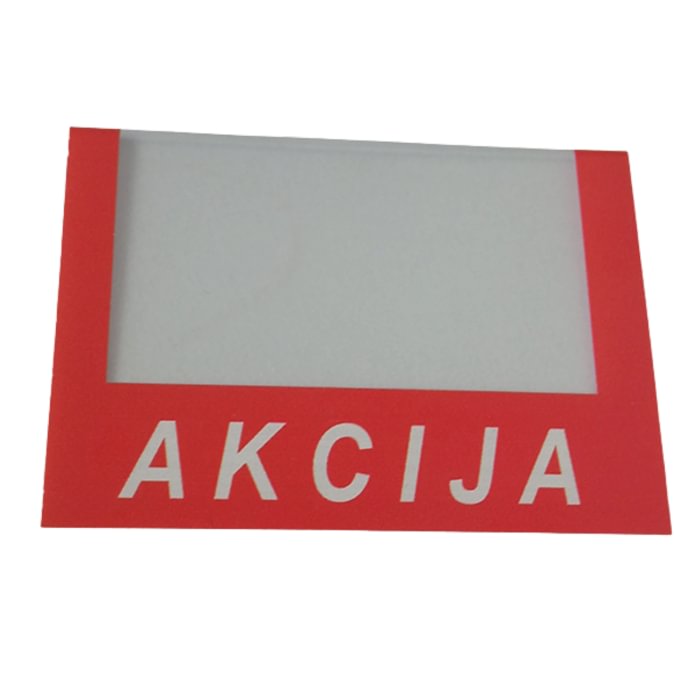 Ant kainų juostos užmaunamas reklaminis vokelis