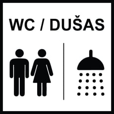 Ženklas „Bendro naudojimo sanitarinis mazgas (WC) / Dušas“
