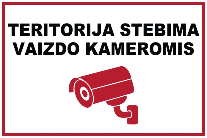 Ženklas „Teritorija stebima vaizdo kameromis“