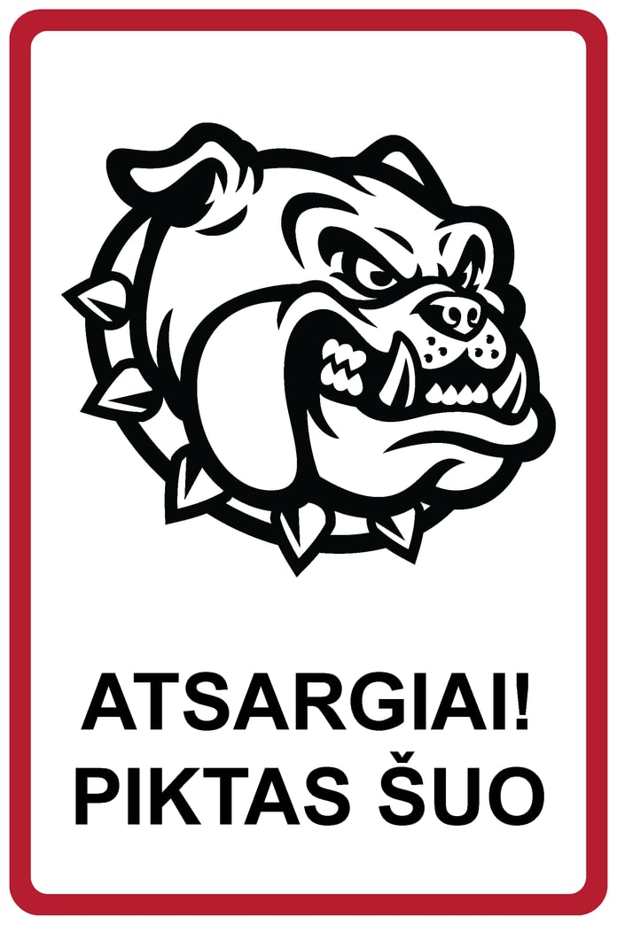 Ženklas „Atsargiai! Piktas šuo“