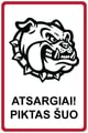 Ženklas „Atsargiai! Piktas šuo“