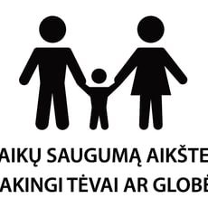 Ženklas „Už vaikų saugumą aikštelėje atsakingi tėvai ar globėjai“