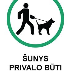 Ženklas „Šunys privalo būti su pavadėliu“