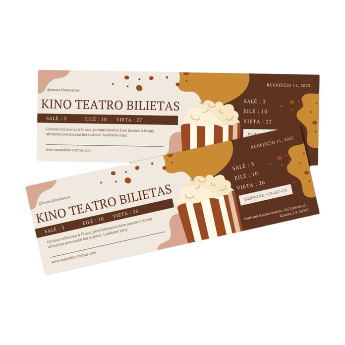 Bilietai (be perforacijos ir QR kodo)