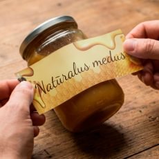 Stačiakampės lipnios etiketės maisto pramonei