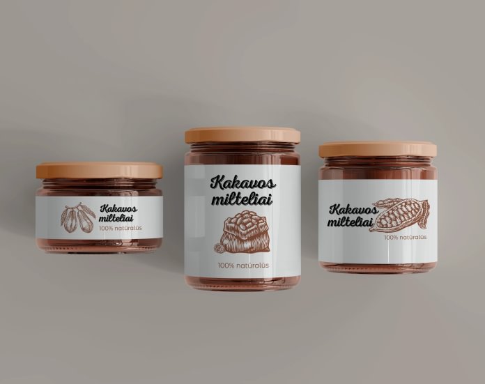 Stačiakampės lipnios etiketės maisto pramonei