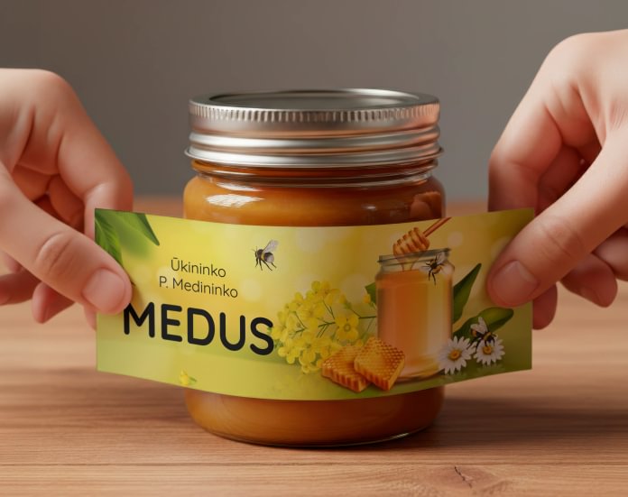 Stačiakampės lipnios etiketės maisto pramonei