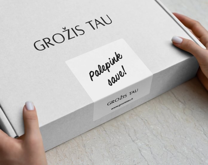 Stačiakampės lipnios etiketės pakuotėms