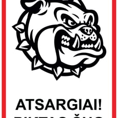Ženklas „Atsargiai! Piktas šuo“