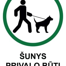 Ženklas „Šunys privalo būti su pavadėliu“
