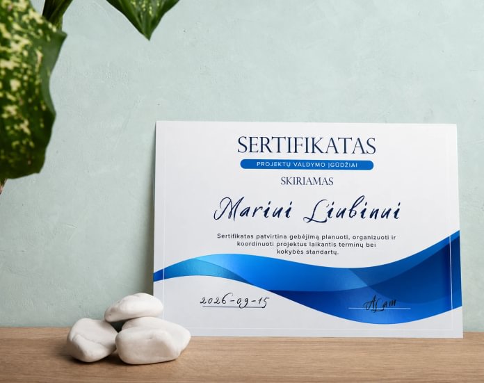 Sertifikatai su UV laku