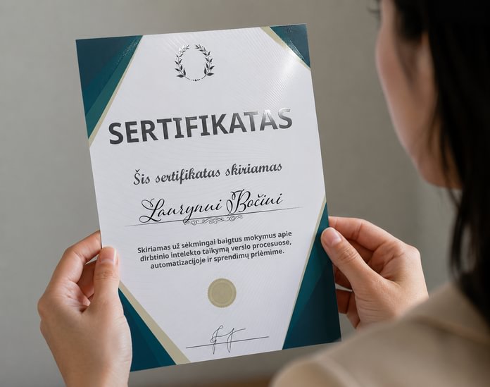 Sertifikatai su UV laku