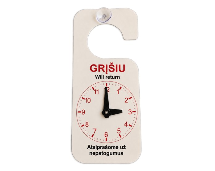 Pakabinamas laikrodis „Grįšiu“