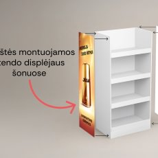 Standartinio stendo displėjaus apipavidalinimo šoninės plokštės