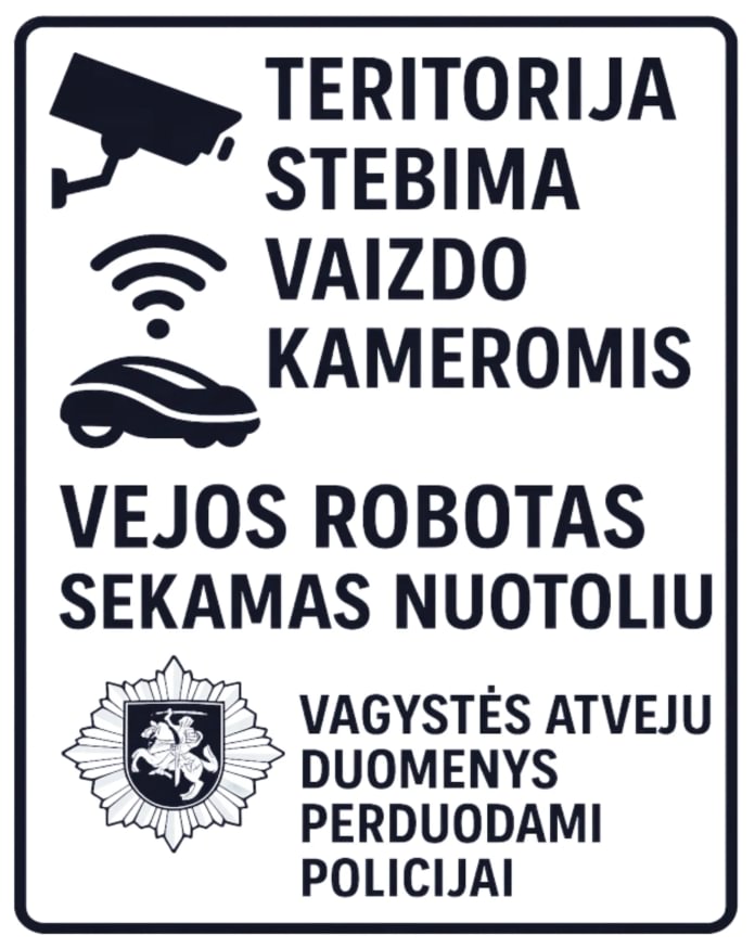 Teritorija stebima kamera (vejos robotas)