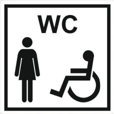 Sanitarinio mazgo (WC) simbolis: moteris, mergaitė, neįgaliems