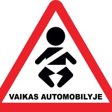 Lipdukas „Vaikas automobilyje“