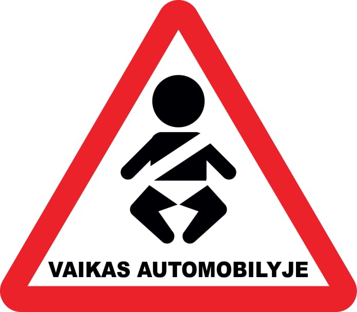 Lipdukas „Vaikas automobilyje“