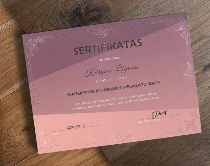 Sertifikatai su UV laku