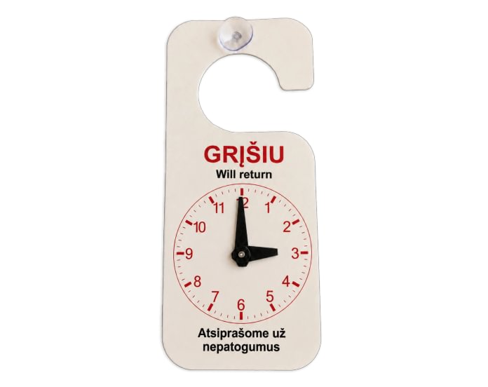 Pakabinamas laikrodis „Grįšiu“