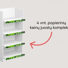 Popierinės kainų juostos standartiniam stendui displėjui