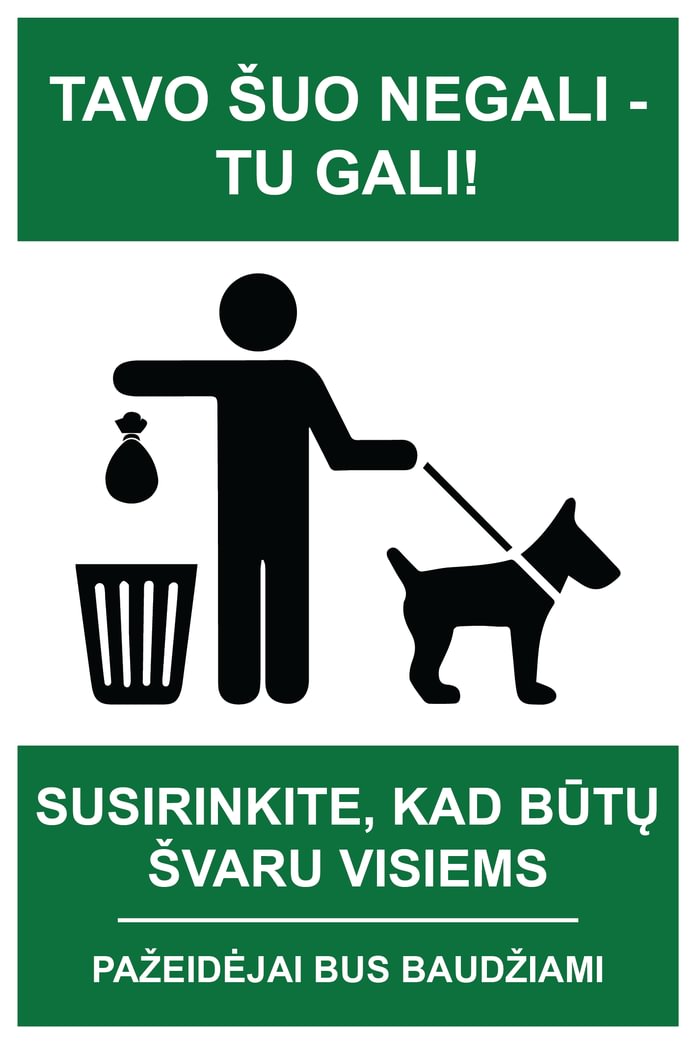 Ženklas „Šuo negali - tu gali“