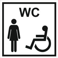 Sanitarinio mazgo (WC) simbolis: moteris, mergaitė, neįgaliems