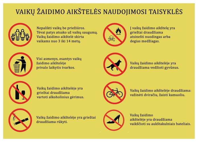 Vaikų žaidimų aikštelės taisyklės