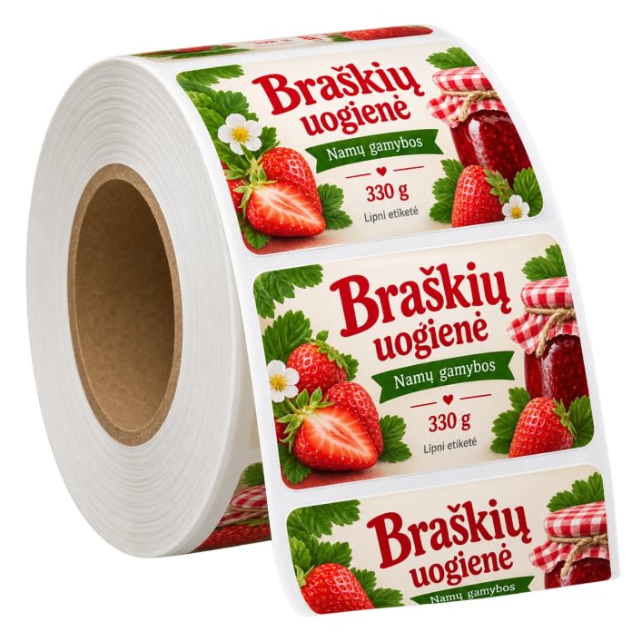 Lipnios etiketės rulonuose