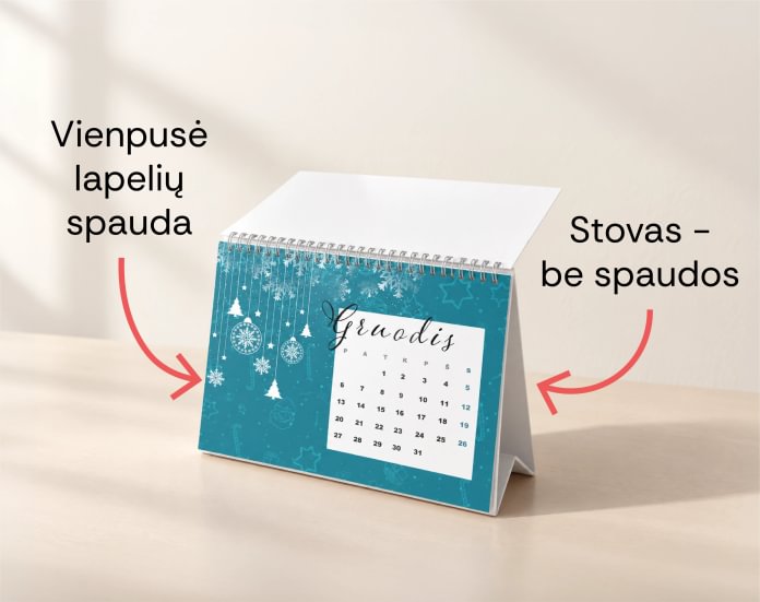 Vartomi stalo kalendoriai su spirale
