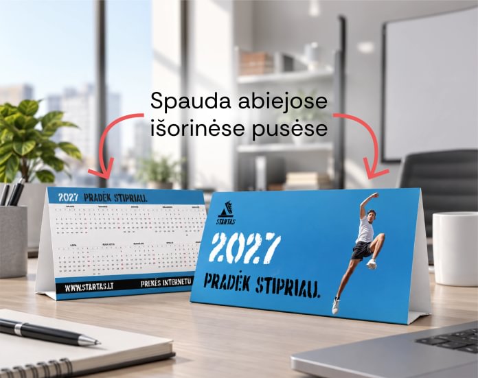 Horizontalūs suklijuojami stalo kalendoriai