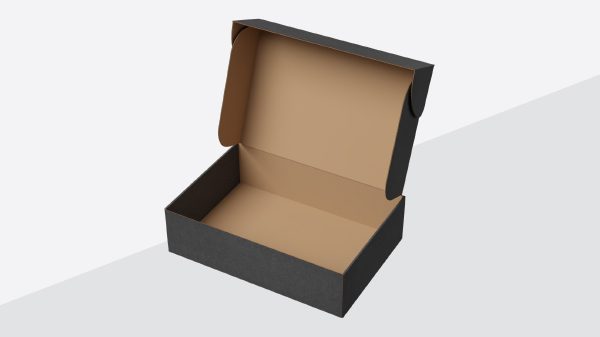 GJ1 305x215x85mm Dėžutė be langelio juoda gofro kartono dovanų dėžutė Flexpro 600