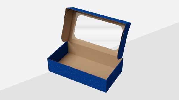 P03382_600_340x85x195mm (2) mėlyna gofro kartono dėžutė su langeliu Flexpro